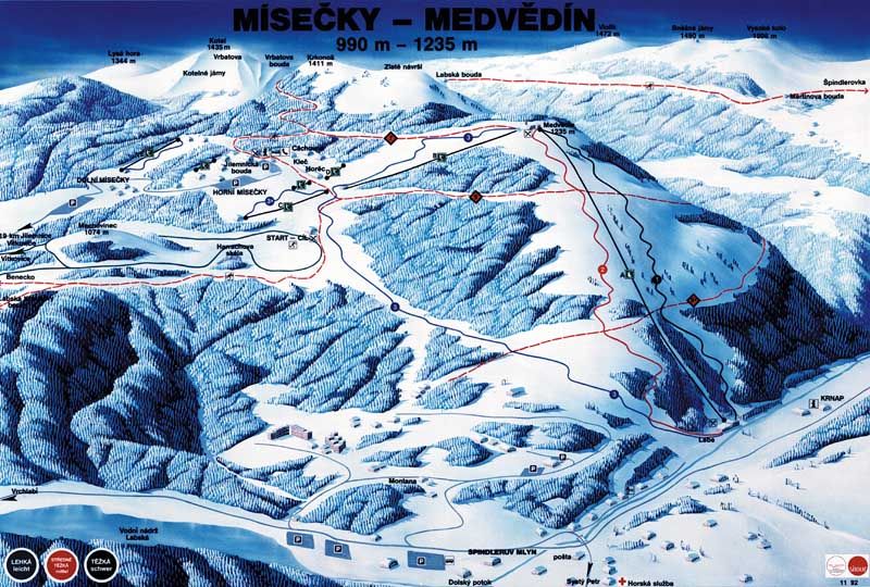 Pistenplan Medvědín, Horní Mísečky