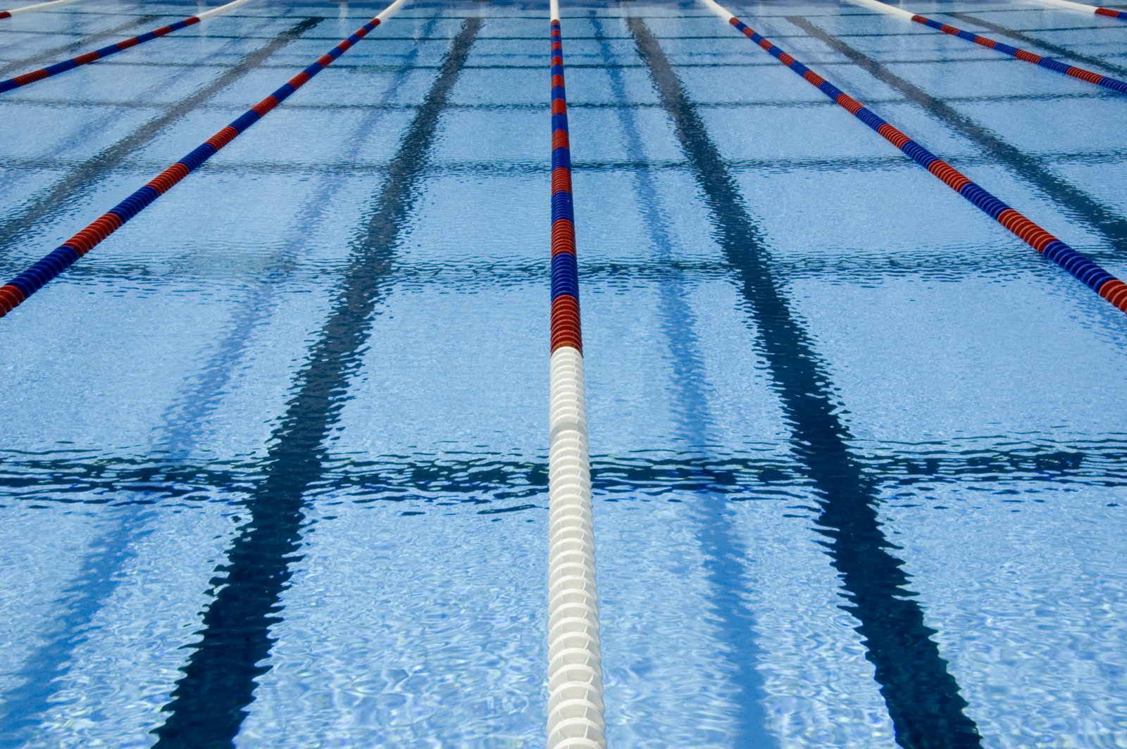 Abgetrennte Schwimmbahnen in einem Schwimmbecken